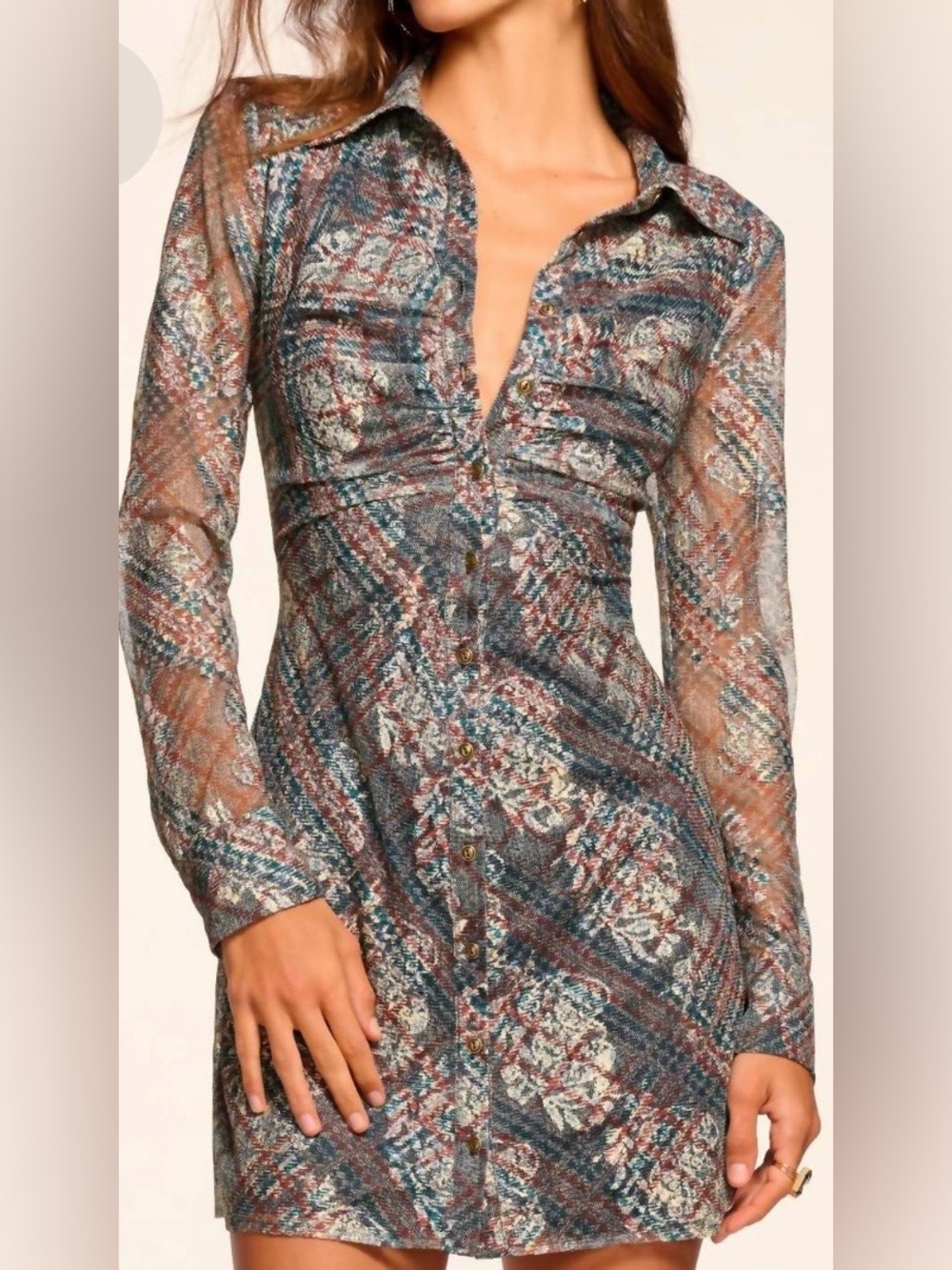 Ramy Brook Wyatt Plaid Mini-Shirtdress